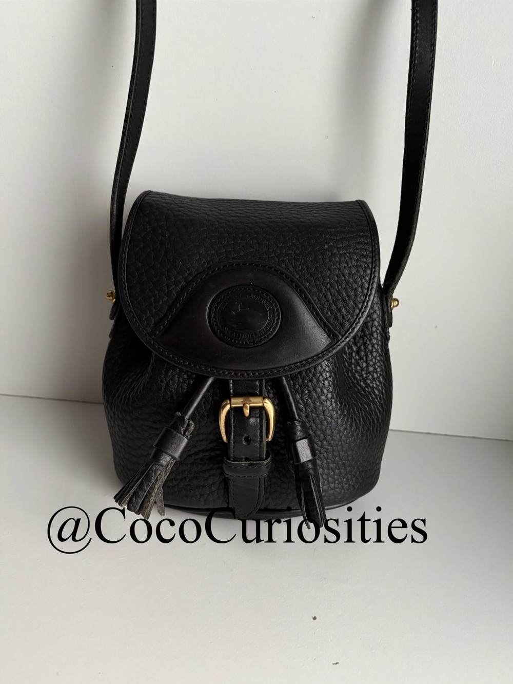 Dooney & Bourke awl Black Leather Mini Drawstring Buckle Bag - Picture 2 of 16